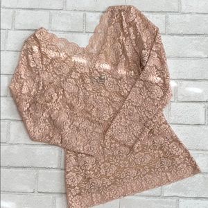 Bebe Blush Lace Top
